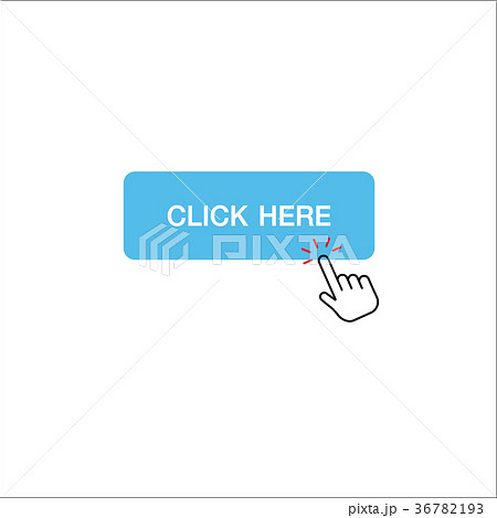 Hand with touching a click here button vector 36782193