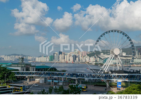 夏の香港のビル街の風景/ Buildings view in Hong Kong 36783339