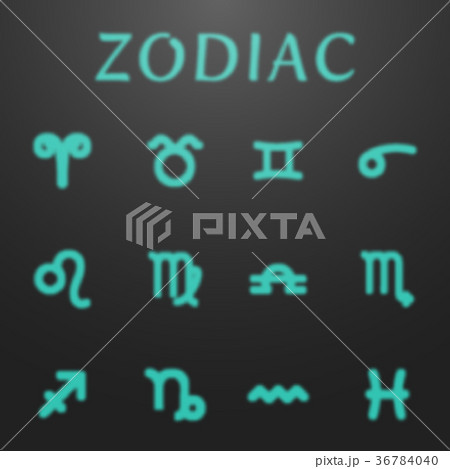 Glowing astrology zodiac signs set 36784040