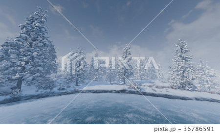 雪原のイラスト素材 36786591 Pixta
