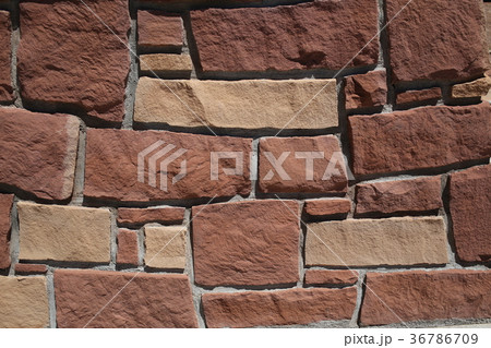 Wall of red stone Wall of red stone 36786709