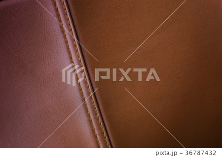 Bag brown leather with seam close up 36787432