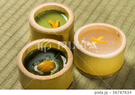 抹茶ぷりん　Green tea pudding Sweet taste of Japan 36787634