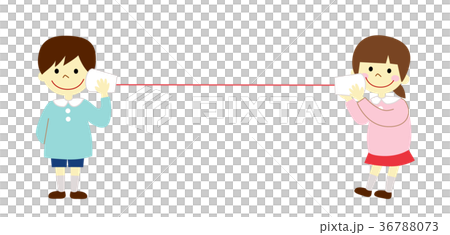 Kindergarten thread telephone - Stock Illustration [36788073] - PIXTA