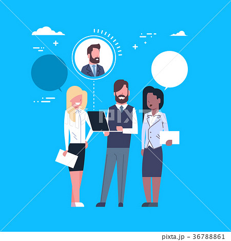 Business People Hold Laptop Choosing Candidate 36788861