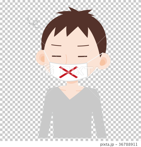 バツマスクをした男性 バツマスクをした男性 36788911