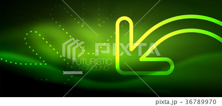 Techno neon glowing arrow background Techno neon glowing arrow background 36789970