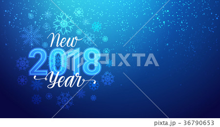 New Year 2018 Greeting Banner With Snowflakes New Year 2018 Greeting Banner With Snowflakes 36790653