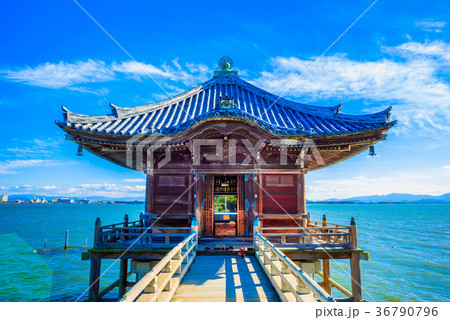 滋賀県 満月寺浮御堂 琵琶湖 滋賀県 満月寺浮御堂 琵琶湖 36790796