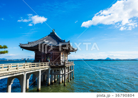 滋賀県 満月寺浮御堂 琵琶湖 滋賀県 満月寺浮御堂 琵琶湖 36790804
