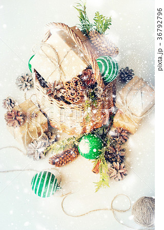 Christmas Gift Magic Composition Basket Snow 36792796