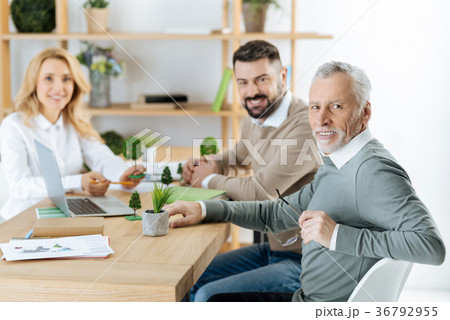 Creative positive engineers smiling while having Creative positive engineers smiling while having 36792955