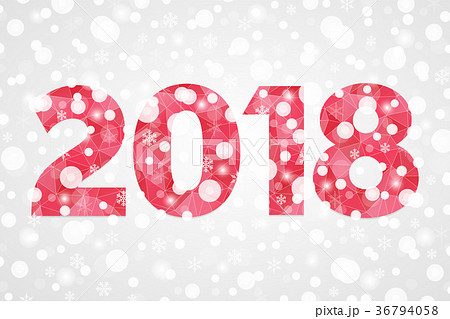 2018 Happy New Year abstract triangle illustration 36794058