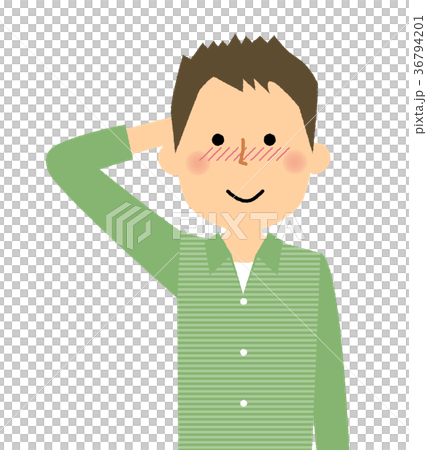 若い男性　パパ　照れる 36794201