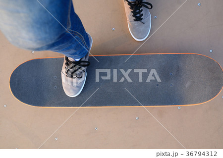 skateboarder legs skateboarding on skatepark 36794312