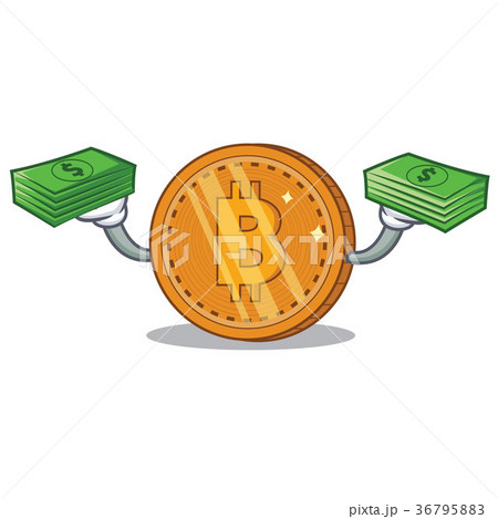 With money bitcoin coin character cartoon With money bitcoin coin character cartoon 36795883