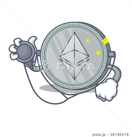 Doctor Ethereum coin character cartoon 36796378