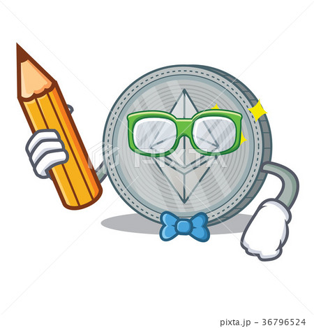 Student Ethereum coin character cartoon 36796524