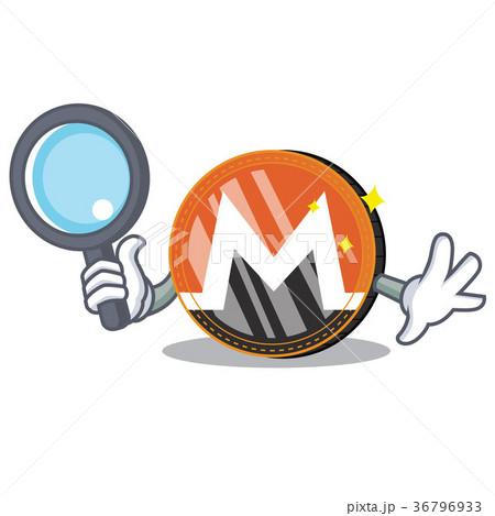 Detective Monero coin character cartoon 36796933