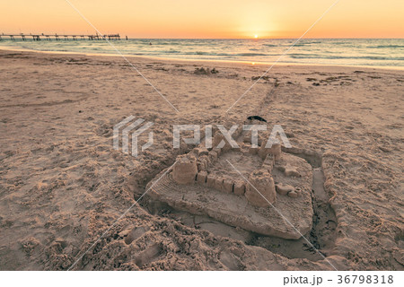 Sand castle on the beach Sand castle on the beach 36798318