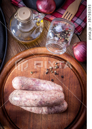 Raw white sausage. Raw white sausage. 36798393