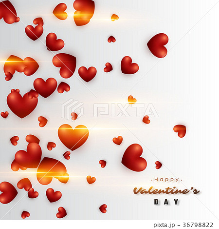3D Realistic red hearts background. 36798822