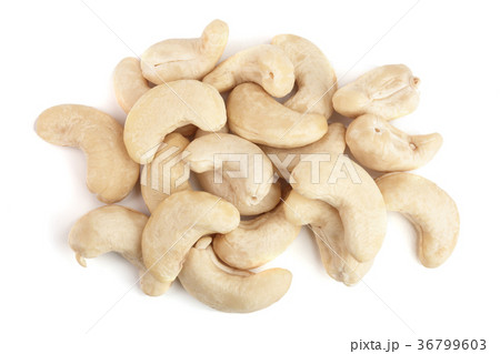 cashew nuts isolated on white background. top view 36799603