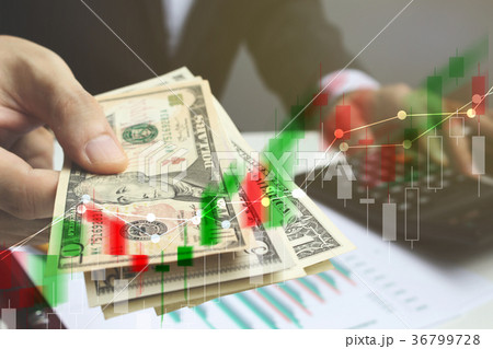 Double exposure of businessman Pay the US dollar Double exposure of businessman Pay the US dollar 36799728