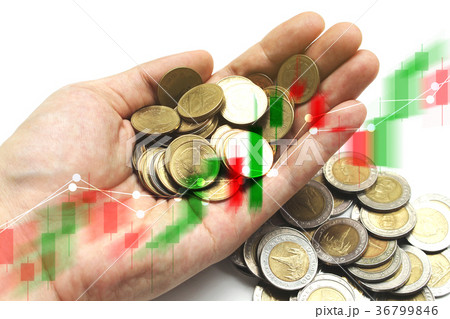 Double exposure of Saving the Coins of thailand Double exposure of Saving the Coins of thailand 36799846