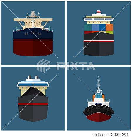 Front View of a Cargo Ship 36800091