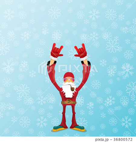 vector DJ santa claus with smoking pipe, santa 36800572