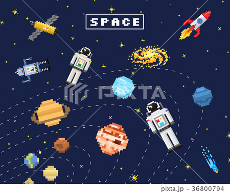space background, alien spaceman, robot rocket and 36800794