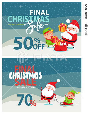Final Christmas Sale Advertising, Santa Claus, Elf Final Christmas Sale Advertising, Santa Claus, Elf 36801059