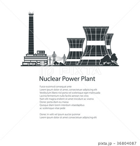 Silhouette Nuclear Power Plant , Poster Brochure 36804087