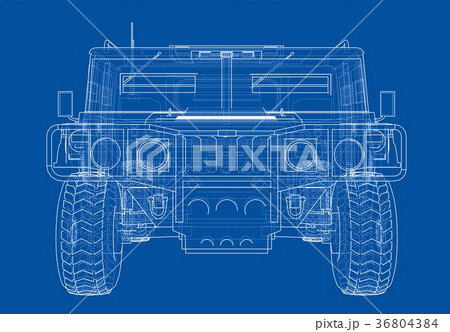 Combat car. Vector rendering of 3d Combat car. Vector rendering of 3d 36804384