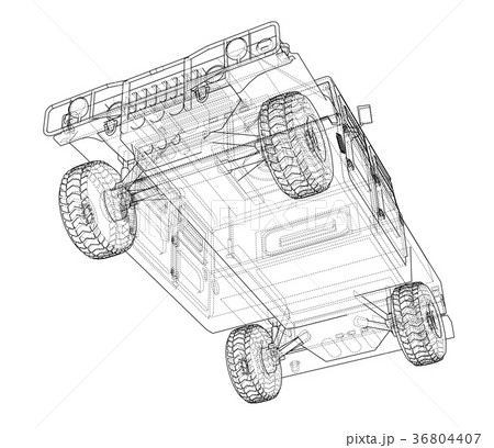 Combat car. Vector rendering of 3d 36804407