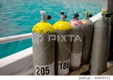 row of balloons on a yacht on the background sea 36805471