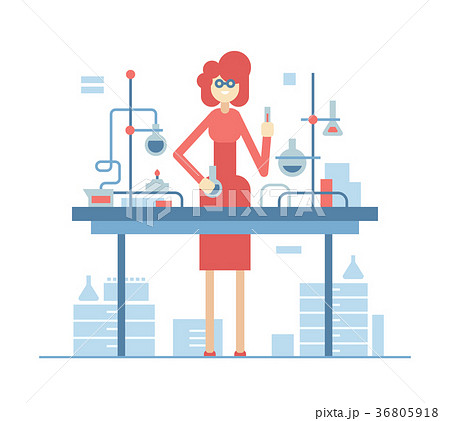 Chemistry teacher - modern flat design style 36805918