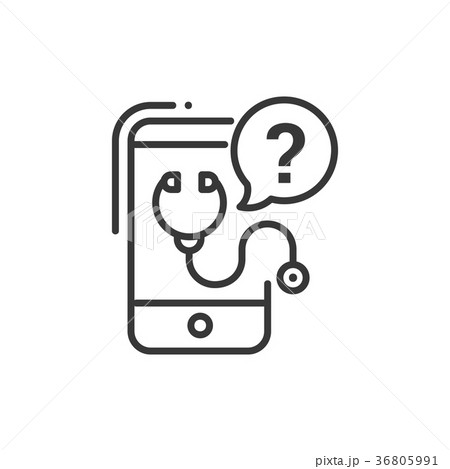 Mobile consultant - line design single isolated 36805991