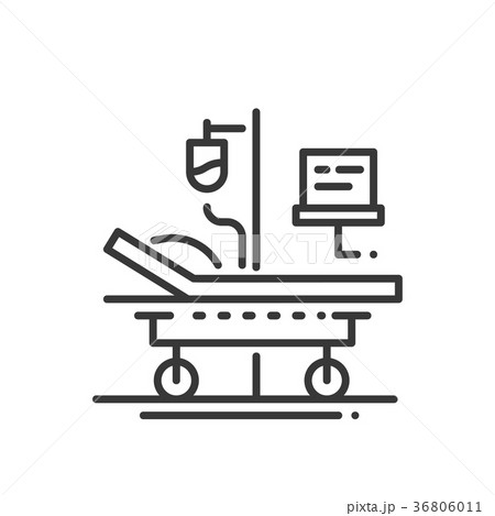 Hospital - line design single isolated icon 36806011