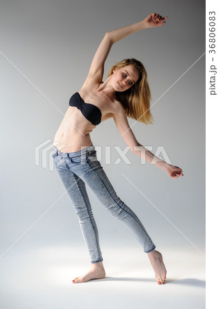 Attractive woman in jeans and bra 36806083