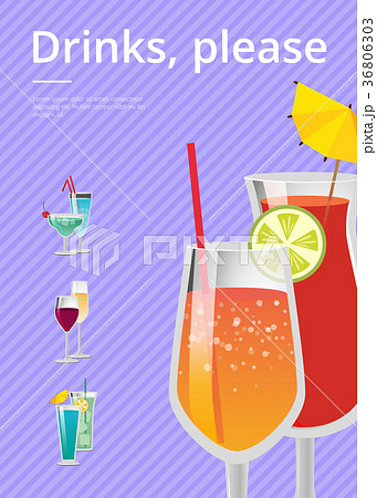 Drinks Please Poster with Lemonade Cocktail Glass 36806303