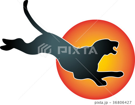 Panther and sun, panther, wild cat, logo 36806427