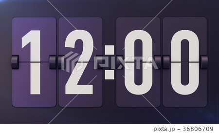 Old-fashioned Time Flipclock Shows 12 36806709