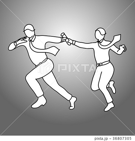 Businesspeople passing relay Baton vector  36807305