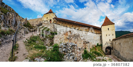 Inner countryard of the Rasnov Fortress, Romania 36807382
