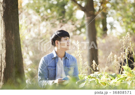 大学生 読書 屋外 36808571