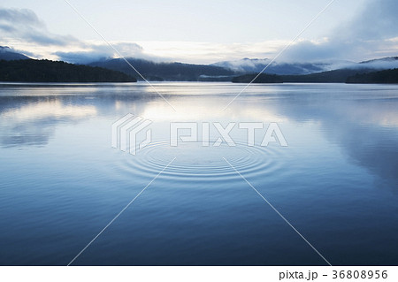 USA, New York, Lake Placid, Circular pattern on water surface 36808956