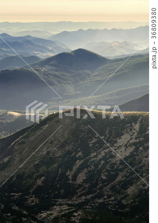 Ukraine, Zakarpattia region, Carpathians, Chornohora, Landscape with mountain Hoverla 36809380