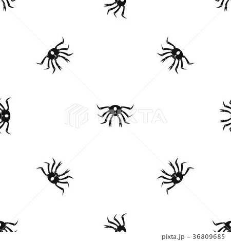 Crab seafood pattern seamless black 36809685